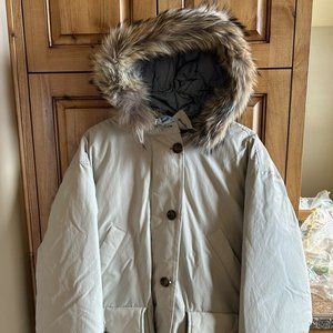 Woolrich John Rich and Bros. Arctic Hooded Parka Women's Size Large ~ Stone EUC